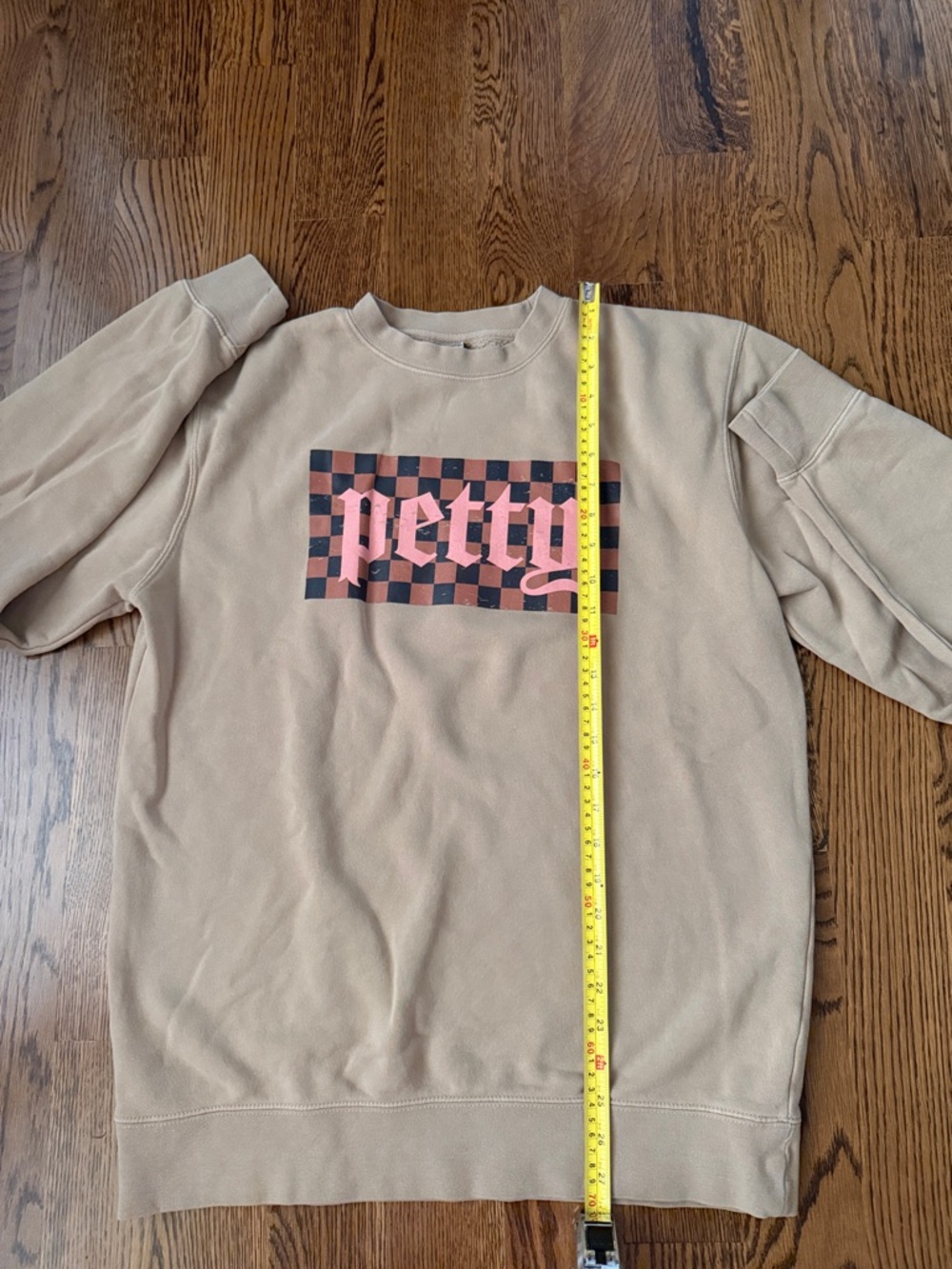 Independent Trading Co. Petty Checkerboard Logo Beige Crewneck Sweatshirt medium - Picture 7 of 8